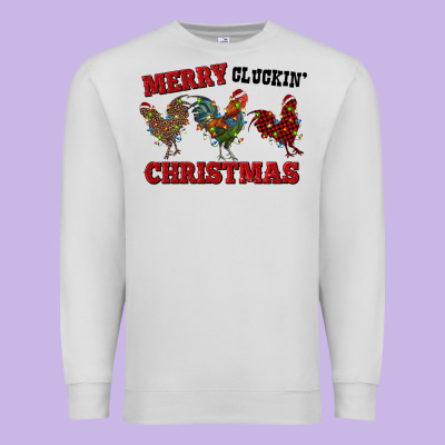 Merry Cluckin' Christmas Premium Sweatshirt Designed By Ranaportraitstore