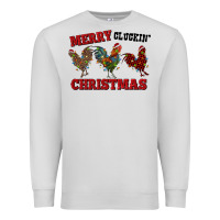 Dove Grey Merry Cluckin' Christmas Premium Sweatshirt - RanaPortraitStore