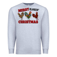 Heather Grey Merry Cluckin' Christmas Premium Sweatshirt - RanaPortraitStore