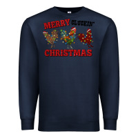 Navy Merry Cluckin' Christmas Premium Sweatshirt - RanaPortraitStore