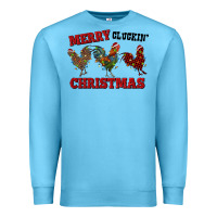 Ocean Blue Merry Cluckin' Christmas Premium Sweatshirt - RanaPortraitStore
