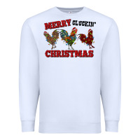 White Merry Cluckin' Christmas Premium Sweatshirt - RanaPortraitStore