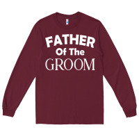 Burgundy father of the groom t shirt wedding gift Long Sleeve Tee - linhVisuals