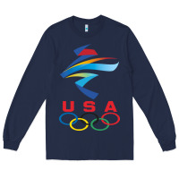 Navy USA OLYMPIC RINGS Long Sleeve Tee - linhVisuals
