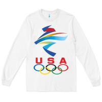 White USA OLYMPIC RINGS Long Sleeve Tee - linhVisuals