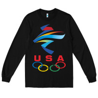 Black USA OLYMPIC RINGS Long Sleeve Tee - linhVisuals