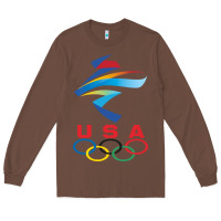 Chestnut USA OLYMPIC RINGS Long Sleeve Tee - linhVisuals