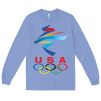 Colony Blue USA OLYMPIC RINGS Long Sleeve Tee - linhVisuals