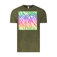 Vintage Olive watercolor rainbow zebra seamless pattern Vintage Tee - BundleAndBundleShop