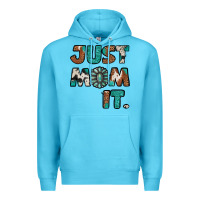 Ocean Blue just mom it cowhide turquoise Premium Hoodie - Jasminsmagicworld