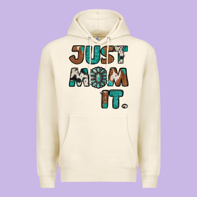 Just Mom It Cowhide Turquoise Premium Hoodie Designed By Jasminsmagicworld