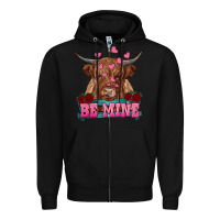 Black be mine highland cow Zipper Hoodie - RanaPortraitStore