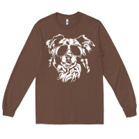 Chestnut border collie dog t  shirt border collie with sunglasses cool dog t  s Long Sleeve Tee - linhVisuals