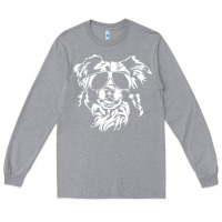 Heather Grey border collie dog t  shirt border collie with sunglasses cool dog t  s Long Sleeve Tee - linhVisuals