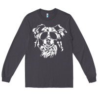 Smoke border collie dog t  shirt border collie with sunglasses cool dog t  s Long Sleeve Tee - linhVisuals