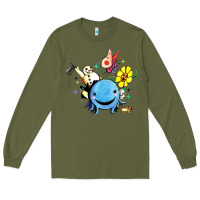 Army Green oswald the octopus Long Sleeve Tee - linhVisuals