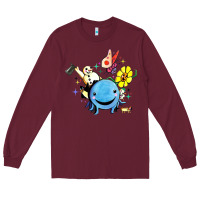 Burgundy oswald the octopus Long Sleeve Tee - linhVisuals