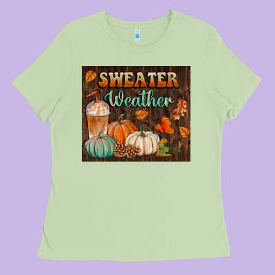 Sweater Weather Tumbler Ladies Tee Designed By Bundleandbundleshop