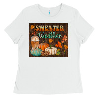 White sweater weather tumbler Ladies Tee - BundleAndBundleShop