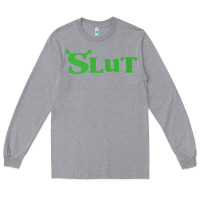 Heather Grey SHREK SLUT GREEN SHIRT Long Sleeve Tee - linhVisuals