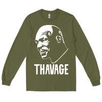 Army Green THAVAGE Long Sleeve Tee - linhVisuals