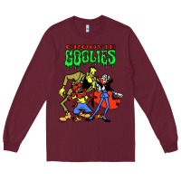Burgundy groovie ghoulies Long Sleeve Tee - linhVisuals