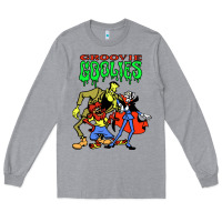 Heather Grey groovie ghoulies Long Sleeve Tee - linhVisuals