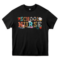Black school nurse Heavy Core Tee - OliviaCreatesArt