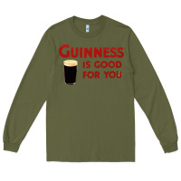 Army Green guiness is good for you (and me) hq fnny Long Sleeve Tee - linhVisuals