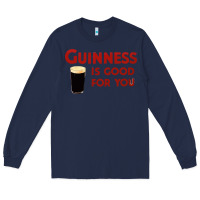 Navy guiness is good for you (and me) hq fnny Long Sleeve Tee - linhVisuals