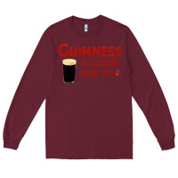 Burgundy guiness is good for you (and me) hq fnny Long Sleeve Tee - linhVisuals