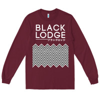Burgundy twin peaks inspired japanese black lodge Long Sleeve Tee - linhVisuals