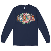 Navy abuela flowers Long Sleeve Tee - RacoonDesign
