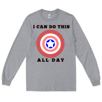 Heather Grey i can do this all day graphic mens & womens t shirt Long Sleeve Tee - linhVisuals