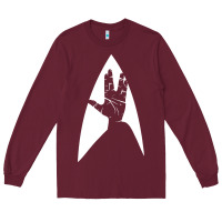 Burgundy live long and prosper Long Sleeve Tee - linhVisuals
