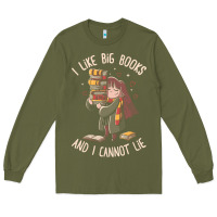 Army Green i like big books Long Sleeve Tee - linhVisuals