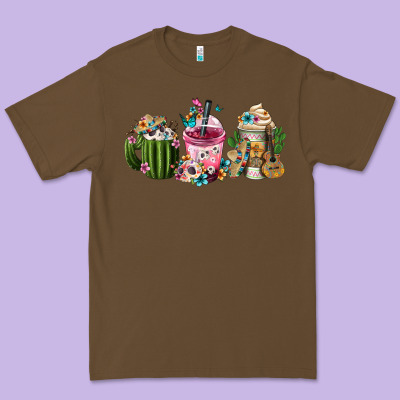 Mexican Day Of The Dead Coffee Cups Premium Tee Designed By Fadigitalartstudio