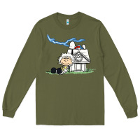 Army Green back to the peanuts Long Sleeve Tee - linhVisuals