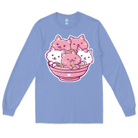 Colony Blue kawaii cat ramen   cute gift Long Sleeve Tee - linhVisuals