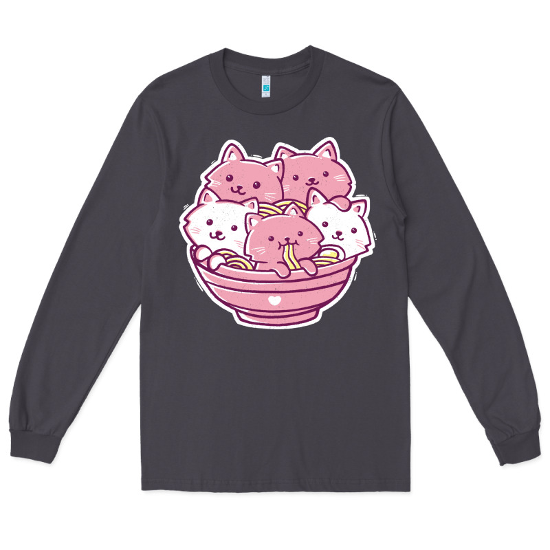 Kawaii Cat Ramen   Cute Gift Long Sleeve Tee by linhVisuals | Teevron
