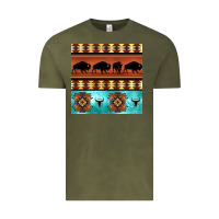 Vintage Olive native american aztec seamless pattern 2 Vintage Tee - BundleAndBundleShop