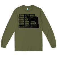 Army Green beautiful jim key  performing horse Long Sleeve Tee - linhVisuals