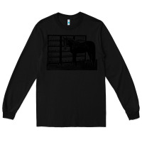 Black beautiful jim key  performing horse Long Sleeve Tee - linhVisuals