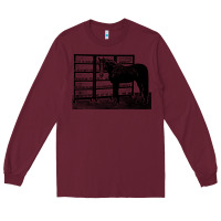 Burgundy beautiful jim key  performing horse Long Sleeve Tee - linhVisuals