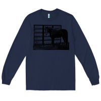 Navy beautiful jim key  performing horse Long Sleeve Tee - linhVisuals