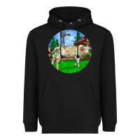 Black Christmas Charolais Bull And Barnyard Heavyweight Hoodie - RanaPortraitStore