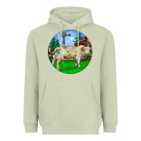 Matcha Christmas Charolais Bull And Barnyard Heavyweight Hoodie - RanaPortraitStore