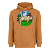 Meerkat Christmas Charolais Bull And Barnyard Heavyweight Hoodie - RanaPortraitStore