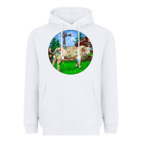 Christmas Charolais Bull And Barnyard Heavyweight Hoodie | Teevron