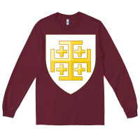 Burgundy arms of the kingdom of jerusalem Long Sleeve Tee - linhVisuals